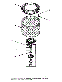 05 - Clothes Guard / Washtub / Lint Filter & Hub parts for Amana Washer LW3503L / P1163204W L from AppliancePartsPros.com