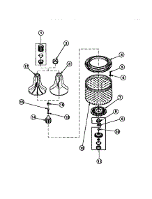 03 - Agitator / Drive Bell / Seal Kit / Tub & Hub parts for Amana Washer LW6001W2 / PLW6001W2 B from AppliancePartsPros.com