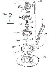 04 - Brg Hsg / Brake Pulley & Pivot Dome parts for Amana Washer LW6101WB / PLW6101WB B from AppliancePartsPros.com