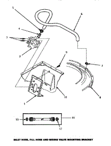 05 - Cab Top / Loading Dr & Ctrl Hood Rear Pan parts for Amana Washer LW6111LB / PLW6111LB A from AppliancePartsPros.com