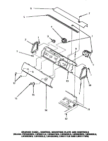 08 - Graphic Panel, Ctrl Mtg Plate & Ctrls parts for Amana Washer LW6111LB / PLW6111LB A from AppliancePartsPros.com