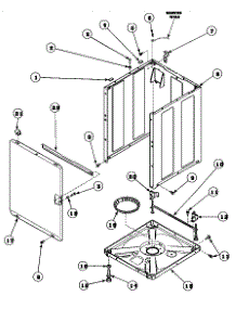 08 - Front Panel, Base Assy And Cabinet Assy parts for Amana Washer LW6111LB / PLW6111LB B from AppliancePartsPros.com
