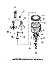 03 - Agitator / Drive Bell / Seal Kit / Tub & Hub parts for Amana Washer LW6153WB / PLW6153WB A from AppliancePartsPros.com
