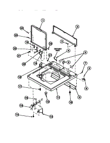 05 - Cab Top / Loading Dr & Ctrl Hood Rear Pan parts for Amana Washer LW6153WM / PLW6153WM B from AppliancePartsPros.com