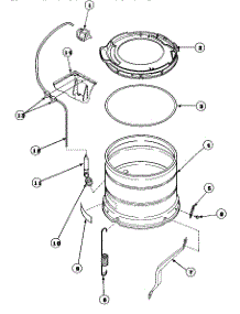 21 - Outer Tub, Cover And Pressure Hose parts for Amana Washer LW6163WM / PLW6163WM B from AppliancePartsPros.com
