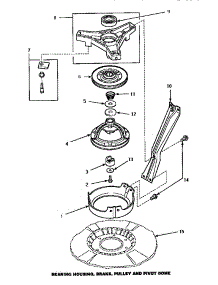 03 - Brg Hsg / Brake / Pulley & Pivot Dome parts for Amana Washer LW6163WM / PLW6163WM A from AppliancePartsPros.com