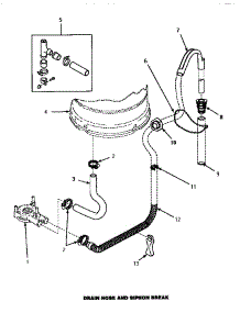 06 - Drain Hose & Siphon Break parts for Amana Washer LW6163WM / PLW6163WM A from AppliancePartsPros.com
