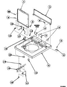 05 - Cab Top / Loading Dr & Ctrl Hood Rear Pan parts for Amana Washer LW6501W2B / PLW6501W2 B from AppliancePartsPros.com