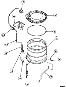 13 - Outer Tub, Cover And Pressure Hose parts for Amana Washer LW6501W2B / PLW6501W2 B from AppliancePartsPros.com