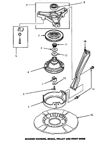 03 - Brg Hsg / Brake / Pulley & Pivot Dome parts for Amana Washer LW8203W / P1163212W W from AppliancePartsPros.com