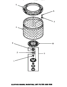 05 - Clothes Guard / Washtub / Lint Filter & Hub parts for Amana Washer LW8253W / PLW8253W from AppliancePartsPros.com