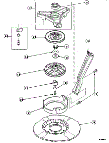 03 - Brg Hsg / Brake / Pulley & Pivot Dome parts for Amana Washer LW8263W2 / PLW8263W2 from AppliancePartsPros.com