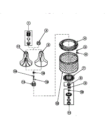 03 - Agitator / Drive Bell / Seal Kit / Tub & Hub parts for Amana Washer LW8303L2 / PLW8303L2 B from AppliancePartsPros.com