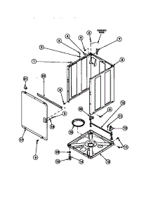 08 - Front Panel, Base Assy And Cabinet Assy parts for Amana Washer LW8303W2 / PLW8303W2 B from AppliancePartsPros.com