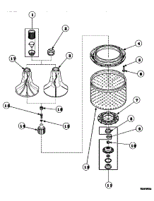 03 - Agitator / Drive Bell / Seal Kit / Tub & Hub parts for Amana Washer LW8303W2 / PLW8303W2A from AppliancePartsPros.com