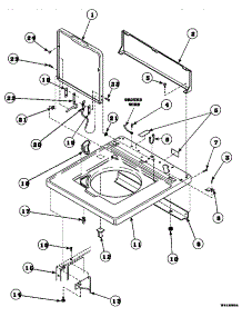 05 - Cab Top / Loading Dr & Ctrl Hood Rear Pan parts for Amana Washer LW8303W2 / PLW8303W2A from AppliancePartsPros.com