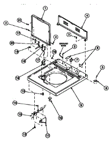 05 - Cab Top / Loading Dr & Ctrl Hood Rear Pan parts for Amana Washer LW8363W2 / PLW8363W2 B from AppliancePartsPros.com