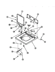 06 - Cab Top / Loading Dr & Ctrl Hood Rear Pan parts for Amana Washer LW8413W2 / PLW8413W2 B from AppliancePartsPros.com