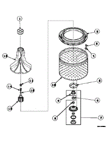 02 - Agitator / Drive Bell / Seal Kit / Tub & Hub parts for Amana Washer LW8413W2B / PLW8413W2 B from AppliancePartsPros.com