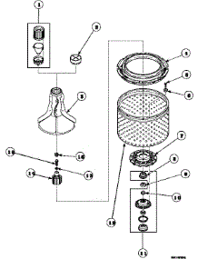 03 - Agitator / Drive Bell / Seal Kit / Tub & Hub parts for Amana Washer LW8413W2B / PLW8413W2 B from AppliancePartsPros.com