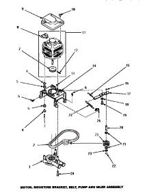 11 - Motor, Mtg Brkt, Belt, Pump & Idler Assy parts for Amana Washer LW8463W2 / PLW8463W2 A from AppliancePartsPros.com