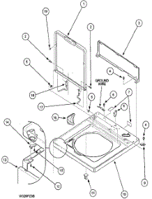 02 - Cabinet Top And Door parts for Amana Washer LWA40AL2 / PLWA40AL2 from AppliancePartsPros.com