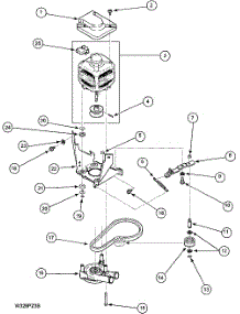 09 - Motor, Belt And Pump And Idler Assy parts for Amana Washer LWA40AL2 / PLWA40AL2 from AppliancePartsPros.com