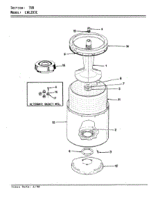 15 - Tub (Orig. Rev. A-D) parts for Norge Washer LWL203AC from AppliancePartsPros.com