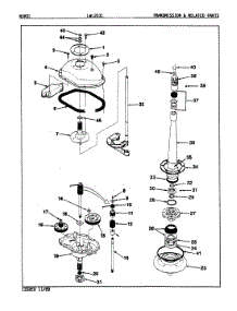 15 - Transmission (Orig. Rev. A-D) parts for Norge Washer LWL203WC from AppliancePartsPros.com