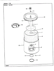 12 - Tub (Rev. G-L) parts for Norge Washer LWL253H from AppliancePartsPros.com