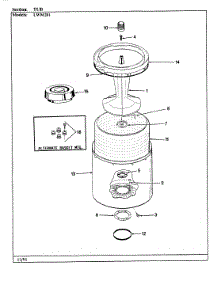 10 - Tub (Rev. A) parts for Norge Washer LWM201W from AppliancePartsPros.com