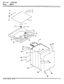 08 - Exterior (Rev. E-G) parts for Norge Washer LWM202 from AppliancePartsPros.com