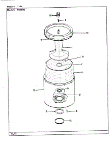 15 - Tub (Rev. H-M) parts for Norge Washer LWM202 from AppliancePartsPros.com