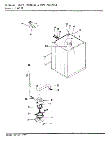 14 - Water Carrying & Pump Assy. (Rev. E-G) parts for Norge Washer LWM202A from AppliancePartsPros.com