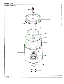12 - Tub (Rev. E-J) parts for Norge Washer LWM202AC from AppliancePartsPros.com
