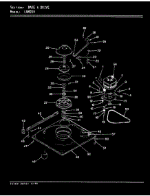 02 - Base & Drive (Rev. A-D) parts for Norge Washer LWM204A from AppliancePartsPros.com
