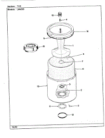 09 - Tub (Rev. A-E) parts for Norge Washer LWM205W from AppliancePartsPros.com