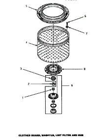 05 - Clothes Guard / Washtub / Lint Filter & Hub parts for Amana Washer LWM433L / P1176502W L from AppliancePartsPros.com