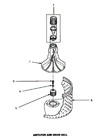 02 - Agitator & Drive Bell parts for Amana Washer LWM833W / P1176503W W from AppliancePartsPros.com