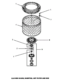 05 - Clothes Guard / Washtub / Lint Filter & Hub parts for Amana Washer LWM833W / P1176503W W from AppliancePartsPros.com