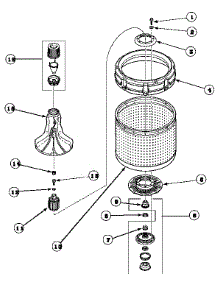 03 - Agitator / Drive Bell / Seal Kit / Tub & Hub parts for Amana Washer LWS01AW / PLWS01AW from AppliancePartsPros.com