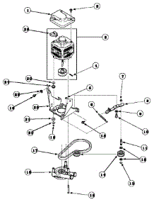 12 - Motor, Mtg Brkt, Belt, Pump & Idler Assy parts for Amana Washer LWS01AW / PLWS01AW from AppliancePartsPros.com