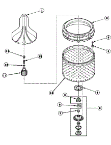 02 - Agitator / Drive Bell / Seal Kit / Tub & Hub parts for Amana Washer LWS16AW / PLWS16AW from AppliancePartsPros.com