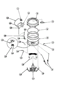 13 - Outer Tub / Cover / Press Hose & Ctrwgt parts for Amana Washer LWS16AW / PLWS16AW from AppliancePartsPros.com