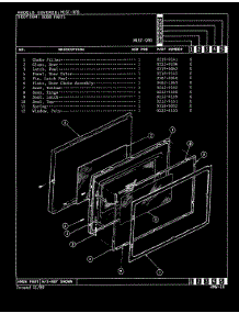 03 - Door parts for Magic Chef Microwave M15F-9PB from AppliancePartsPros.com
