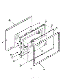 03 - Door parts for Magic Chef Microwave M16C-10P from AppliancePartsPros.com