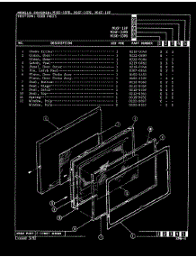 03 - Door (M16e-10Pb, M16f-10P & Pb) parts for Magic Chef Microwave M16F-10PB from AppliancePartsPros.com