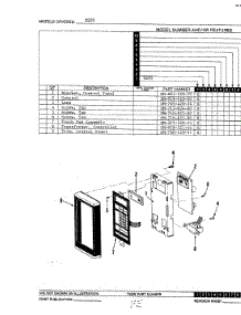 03 - Control Panel parts for Hardwick Microwave M205 from AppliancePartsPros.com