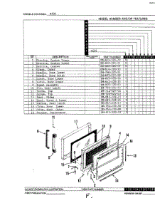 04 - Doors parts for Hardwick Microwave M205 from AppliancePartsPros.com