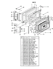 03 - Door Assembly parts for Hardwick Microwave M210 from AppliancePartsPros.com